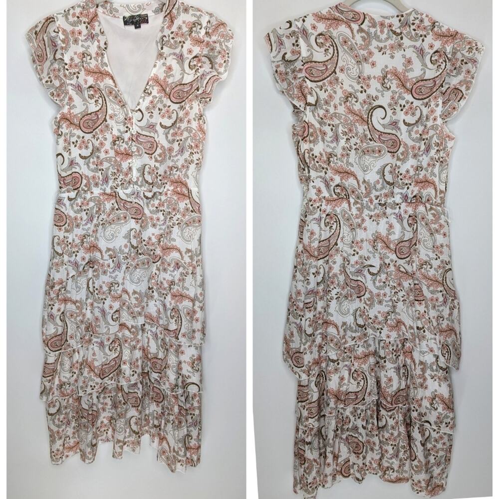 J Glee Tiered Peasant Boho Chic Paisley
